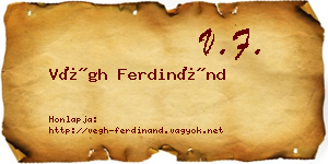 Végh Ferdinánd névjegykártya