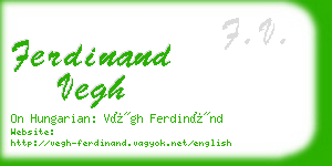 ferdinand vegh business card